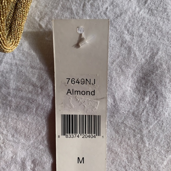 NWT Sara & Lily gold metallic sweater top with beads at neck line. Size Medium - Picture 5 of 5